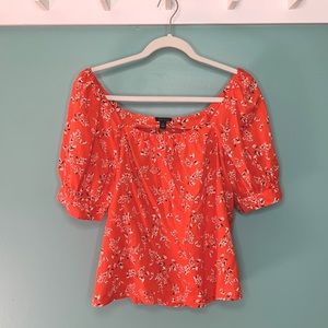 Ann Taylor Crop Floral Blouse